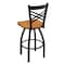 Holland Bar Stool Co 30" Swivel Bar Stool, Black Wrinkle, Med Maple Seat 82030BWMedMpl - alternate 2